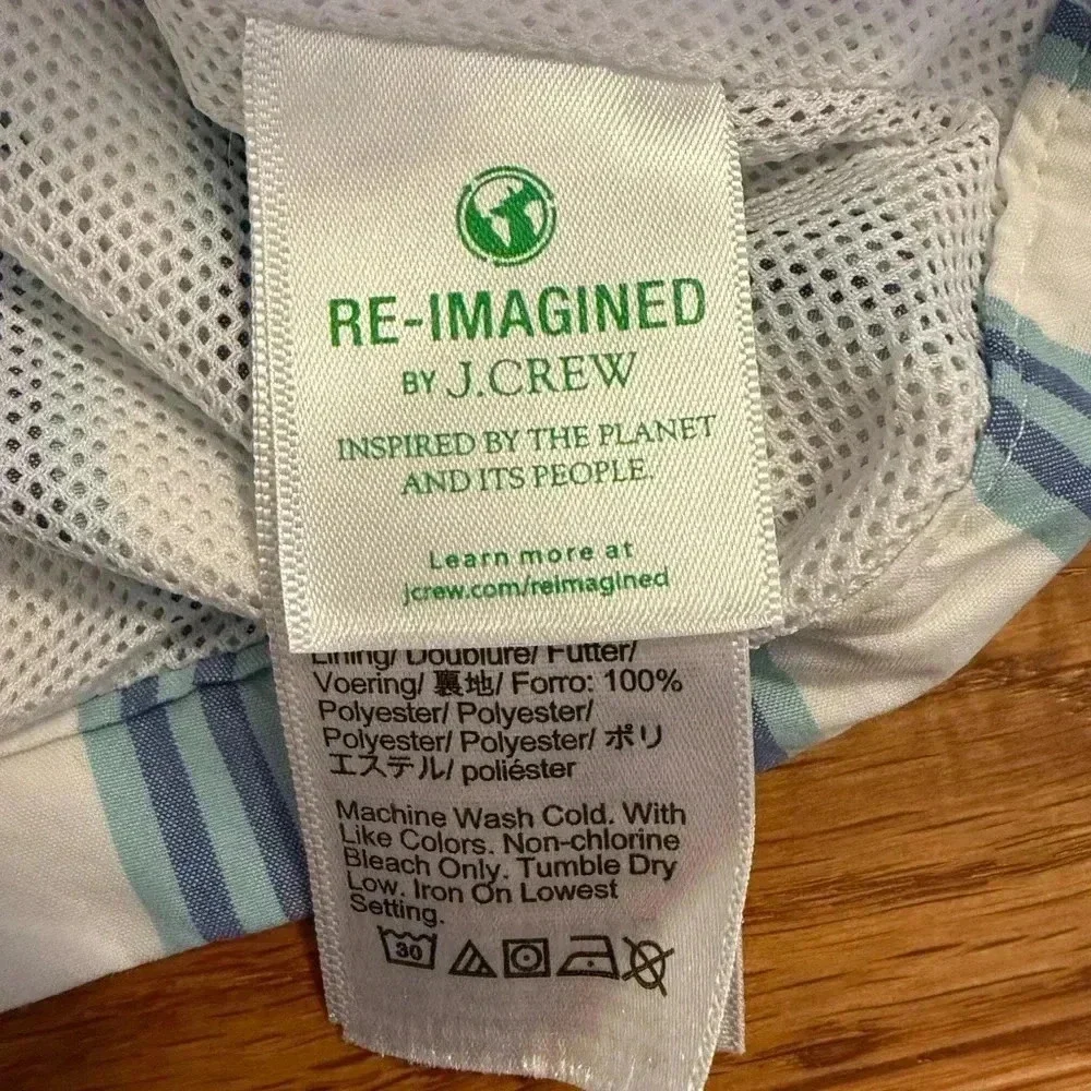 J.Crew JCrew Mens white blue stripe 7